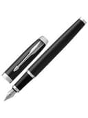 Ручка перьевая PARKER "IM Core Black Lacquer CT", корпус черный глянцевый лак, хромированные детали, синяя, 1931644