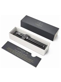 Ручка перьевая PARKER "IM Core Black Lacquer CT", корпус черный глянцевый лак, хромированные детали, синяя, 1931644