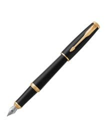 Ручка перьевая PARKER "Urban Core Muted Black GT", черный матовый лак, позолота, синяя, 1931593