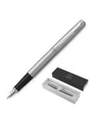 Ручка перьевая PARKER "Jotter Stainless Steel CT", корпус серебристый, детали хром, синяя, 2030946