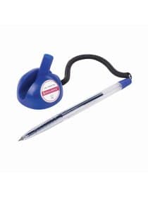 Ручка шариковая настольная BRAUBERG "Counter Pen", СИНЯЯ, пружинка, корпус синий, 0,5 мм, 143259