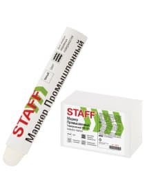 Маркер для промышленной маркировки STAFF ПМ-100 твердый, БЕЛЫЙ, -20 до +40С, 150813