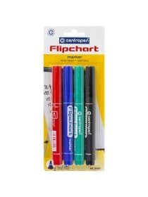 Маркеры для бумажного флипчарта CENTROPEN, НАБОР 4 ЦВЕТА, НЕПРОПИТЫВАЮЩИЕ, 2,5 мм, 8550/4, 5 8550 0402