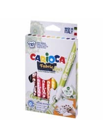 Маркеры для ткани CARIOCA (Италия) "Fabric", 10 цветов, круглый наконечник 2,6 мм, 42909