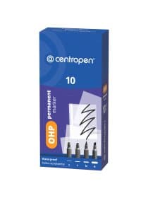 Маркер перманентный для любой гладкой поверхности ЧЕРНЫЙ CENTROPEN "OHP", 1-3 мм, 2638, 626380112