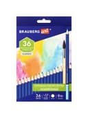Карандаши художественные цветные акварельные BRAUBERG ART CLASSIC, 36 цветов, грифель 3,3 мм, 181531