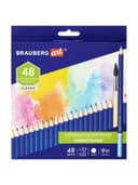 Карандаши художественные цветные акварельные BRAUBERG ART CLASSIC, 48 цветов, грифель 3,3 мм, 181532