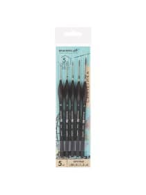 Кисти художественные набор 5 шт., синтетика, BRAUBERG ART CLASSIC, ЭРГОНОМИЧНЫЕ, 200950