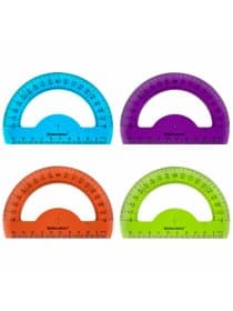 Транспортир 10 см BRAUBERG "FRUITY", 180 градусов, пластик, тонированный, ассорти, 210768