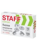 Кнопки канцелярские STAFF "EVERYDAY", 10 мм х 100 шт., РОССИЯ, в картонной коробке, 220998