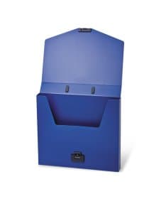 Папка-портфель пластиковая BRAUBERG "Energy", А4 (330х256х32 мм), без отделений, синий, 222082