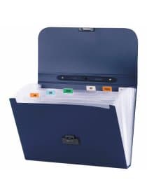 Папка-портфель пластиковая BRAUBERG "Energy" А4 (330х256х32 мм), 7 отделений, синяя, 222572