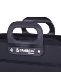 Папка-портфель пластиковая BRAUBERG "ПРЕМЬЕР" А4 (390х315х120 мм) 3 отделения, фактура "бисер", черная, 223082