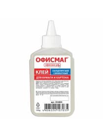 Клей канцелярский силикатный ОФИСМАГ (для бумаги, картона) 110 г, 224600