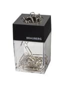 Скрепочница магнитная BRAUBERG с 30 скрепками, прозрачный корпус, 225189