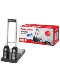 Дырокол металлический МОЩНЫЙ BRAUBERG "Heavy duty", до 150 л., черный, 226870
