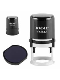Оснастка для печатей оттиск D=42 мм, синий, TRODAT IDEAL 46042 P2, корпус черный, с крышкой, подушка, 125308