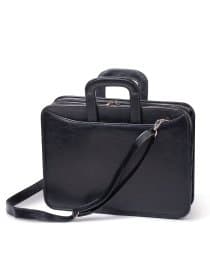 Портфель "Карьера", 36х31х7 см, искусственная кожа, 2 отделения, на молнии, черный, 162