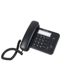 Телефон PANASONIC KX-TS2352RUB, черный, память 3 номера, повторный набор, тональный / импульсный режим, индикатор вызова