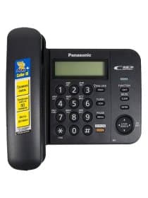 Телефон PANASONIC KX-TS2358RUB, черный, память 50 номеров, АОН, спикерфон, ЖК дисплей с часами, тональный / импульсный режим