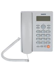 Телефон SANYO RA-S306W, спикерфон, память 50 номеров, тональный / импульсный режим, белый