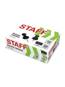 Силовые кнопки-гвоздики черные STAFF 50 штук, в картонной коробке, 271320