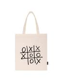 Сумка шоппер BRAUBERG PREMIUM, канвас, 40х35 см, на кнопке, карман, бежевый, "Tic-tac-toe", 271902