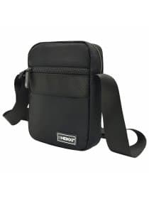 Сумка на плечо HEIKKI COMPACT (ХЕЙКИ) с карманом, черная, 20х16х5 см, 272632