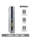 Шкаф металлический для одежды BRABIX "LK 12-30", УСИЛЕННЫЙ, 2 секции, 1830х300х500 мм, 18 кг, 291133, S230BR421102