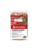 Резинки банковские универсальные диаметром 60 мм, BRAUBERG 1000 г, натуральный цвет, натуральный каучук, 440052