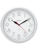 Часы настенные TROYKATIME (TROYKA) 21270212, круг, белые, серебристая рамка, 24,5х24,5х3,1 см