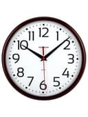 Часы настенные TROYKATIME (TROYKA) 91931912, круг, белые, коричневая рамка, 23х23х4 см