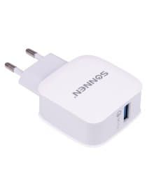 Зарядное устройство быстрое сетевое (220 В) SONNEN, USB QC 3.0 18 Вт, 3 А, белое, 455506