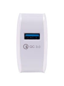Зарядное устройство быстрое сетевое (220 В) SONNEN, USB QC 3.0 18 Вт, 3 А, белое, 455506