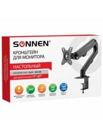 Кронштейн для монитора настольный VESA 75х75, 100х100, 17"-27", до 7 кг, SONNEN MOTION, 455944