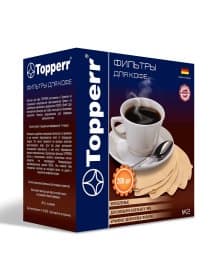 Фильтр TOPPERR №2 для кофеварок, бумажный, неотбеленный, 200 штук, 3049