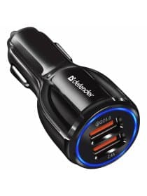 Зарядное устройство АВТОМОБИЛЬНОЕ, 2 порта USB, выходной ток 3А, черное, DEFENDER UCA-100, 83833