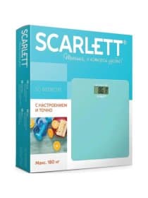 Весы напольные SCARLETT SC-BS33E035, электронные, вес до 180 кг, квадратные, стекло, бирюзовые