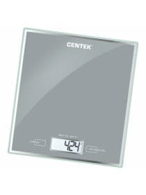 Весы кухонные CENTEK CT-2462 SILVER, электронный дисплей, max вес 5 кг, тарокомпенсация, стекло, CT-2462 Silver