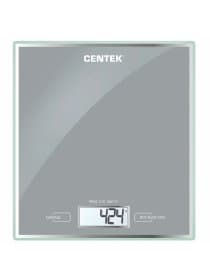 Весы кухонные CENTEK CT-2462 SILVER, электронный дисплей, max вес 5 кг, тарокомпенсация, стекло, CT-2462 Silver