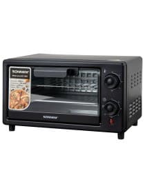 Мини-печь электрическая SONNEN EO-1001, 800 Вт, 10 л, таймер, нагрев до 230 °C, черная, 458308
