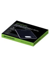 Весы кухонные УМНЫЕ BRASSON (БРАССОН) KS-22D, до 10 кг, КБЖУ, приложение, стекло, черные, 458446