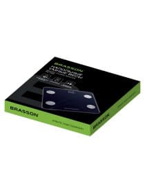 Весы напольные диагностические BRASSON (БРАССОН) FS-33D, 30x30 см, до 180 кг, 15 параметров, стекло, черные, 458447