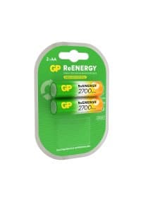 Батарейки аккумуляторные GP ReEnergy Ni-Mh пальчиковые КОМПЛЕКТ 2 шт., АА (HR6), 2600 mAh, 270AAHCRGY, 270AAHCRGY-2CR