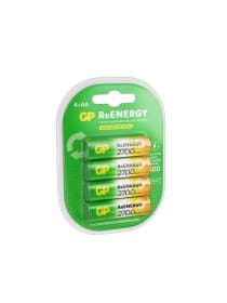 Батарейки аккумуляторные GP ReEnergy Ni-Mh пальчиковые КОМПЛЕКТ 4 шт., АА (HR6), 2600mAh, 270AAHCRGY, 270AAHCRGY-2CRC
