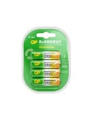Батарейки аккумуляторные GP ReEnergy Ni-Mh пальчиковые КОМПЛЕКТ 4 шт., АА (HR6), 2600mAh, 270AAHCRGY, 270AAHCRGY-2CRC