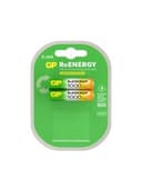 Батарейки аккумуляторные GP ReEnergy Ni-Mh мизинчиковые КОМПЛЕКТ 2 шт., ААА (HR03), 950 mAh, 100AAAHCRGY, 100AAAHCRGY-2CR