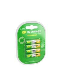 Батарейки аккумуляторные GP ReEnergy Ni-Mh мизинчиковые КОМПЛЕКТ 4 шт., ААА (HR03), 950 mAh, 100AAAHCRGY, 100AAAHCRGY-2C