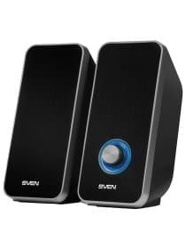 Колонки компьютерные SVEN 325, 2.0, 2х3 Вт, пластик, черные, SV-014643