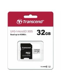 Карта памяти microSDHC 32 GB TRANSCEND UHS-I U3, 95 Мб/сек (class 10), адаптер, TS32GUSD300S-A